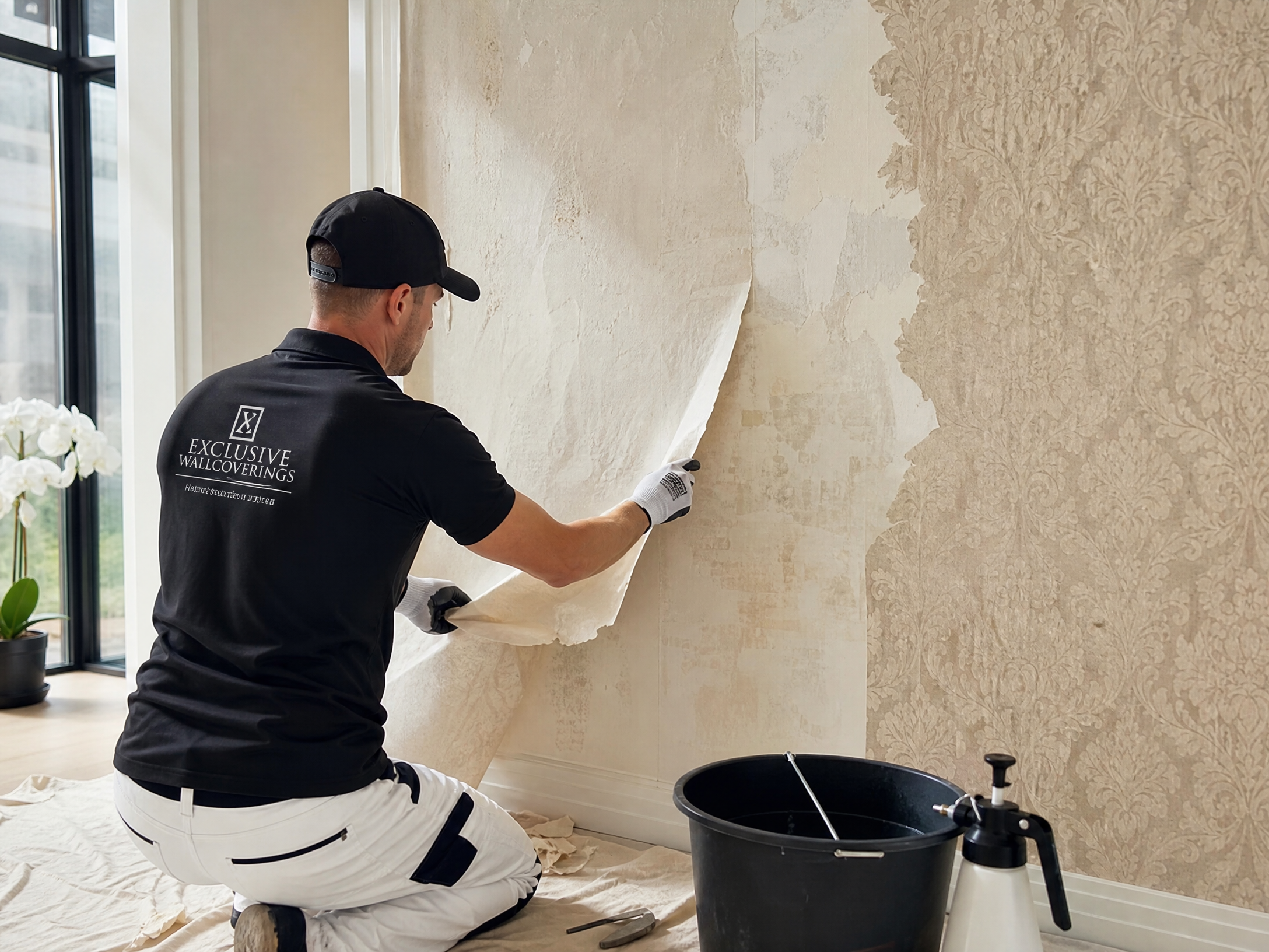 Professional wallpaper removal process